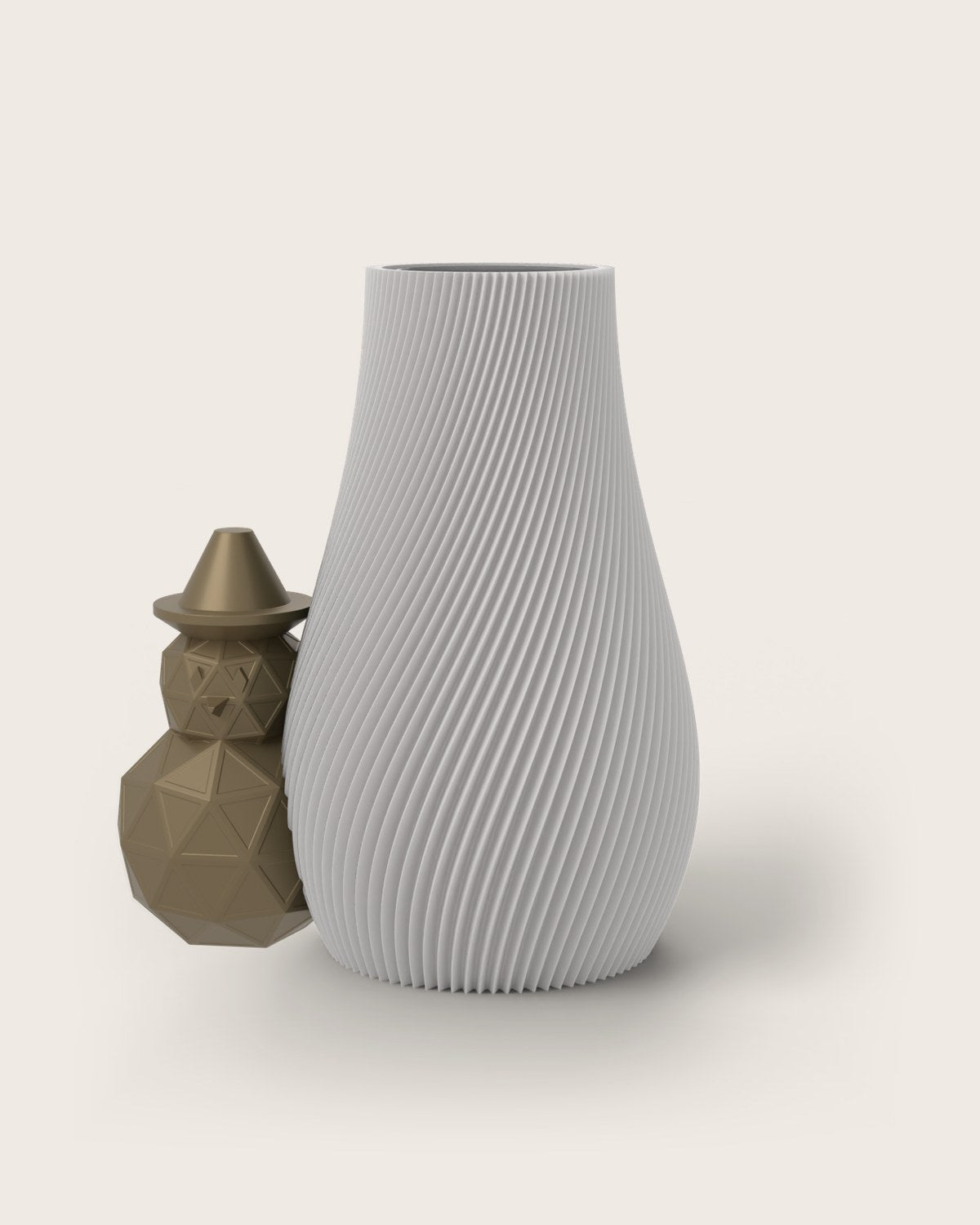 Weihnachtsvase Clipvase in Weiß mit Schneemann-Clip in Gold