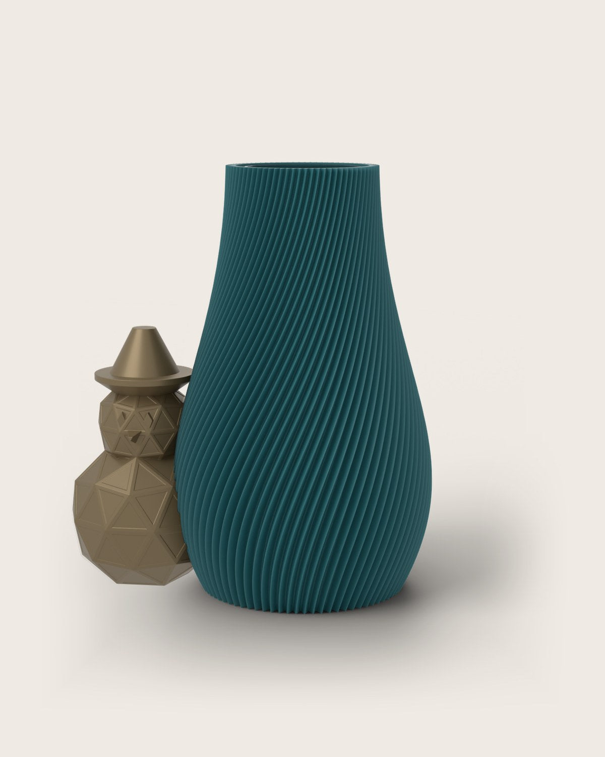 Weihnachtsvase Clipvase in Petrol mit Schneemann-Clip in Gold