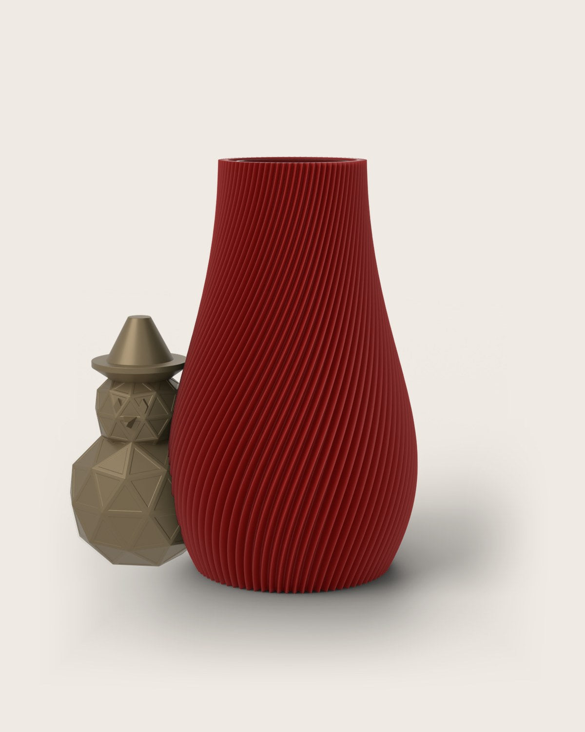 Weihnachtsvase Clipvase in Rubin mit Schneemann-Clip in Gold