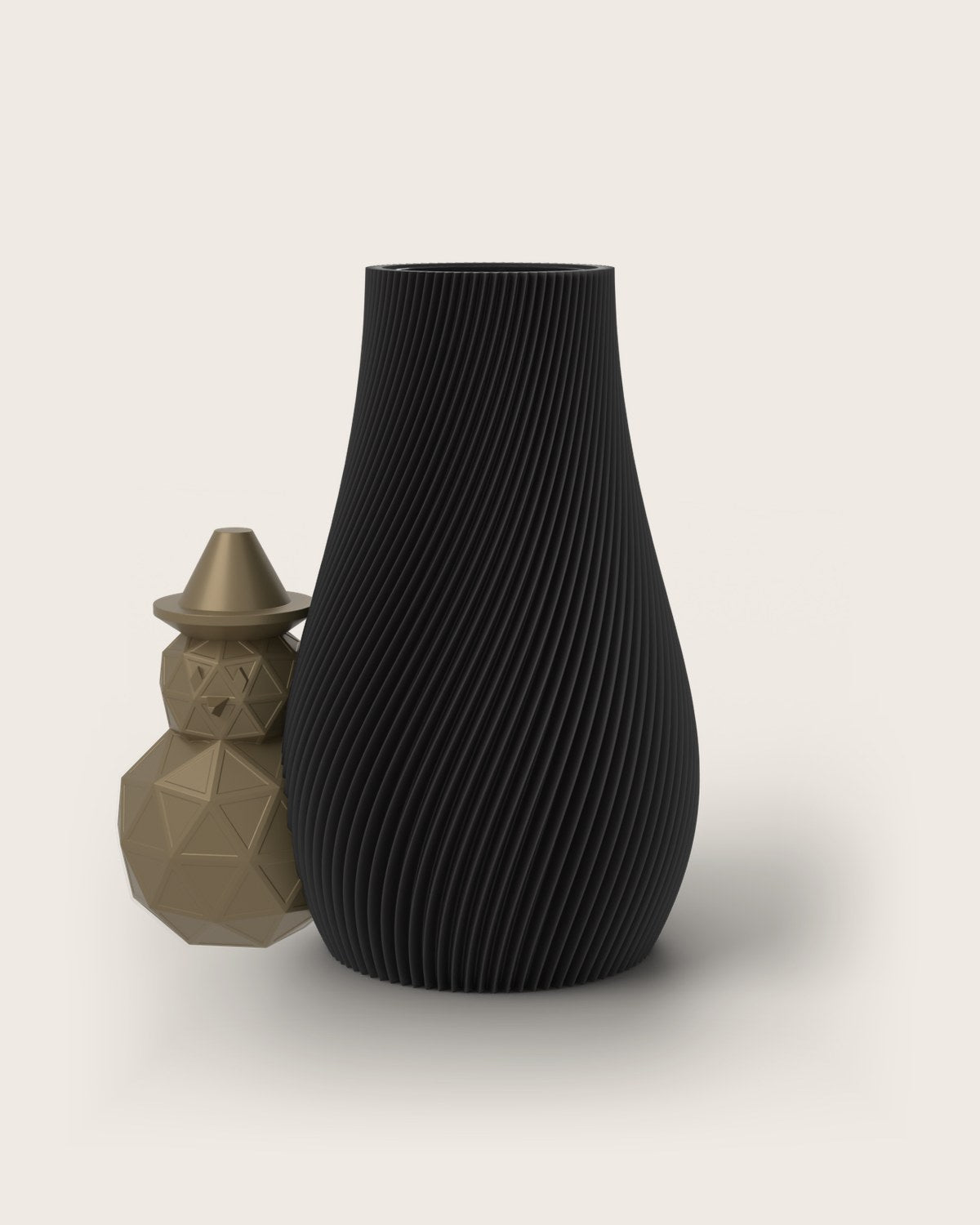 Weihnachtsvase Clipvase in Schwarz mit Schneemann-Clip in Gold