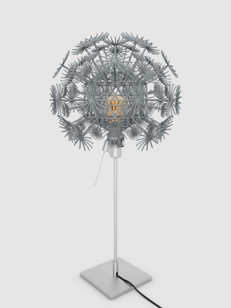 Tischleuchte Pusteblume grau