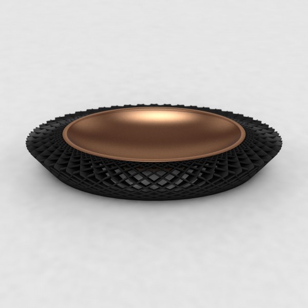 Snackschale Rosental schwarz, Tellereinsatz Bronze